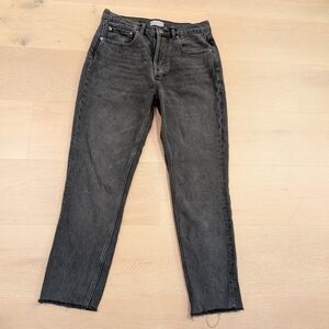 Boyish “The Billy” Black Denim Skinny Crop Jeans Size 28 Raw Hem Sustainable